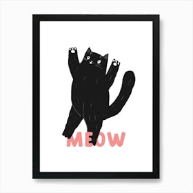 Cat Wall Art Print, Funny Cat Lady Poster, Meow Home Decor, Kitty Print, Pet Lover Gift Art Print