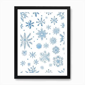 Pattern, Snowflakes, Pencil Illustration 2 Art Print