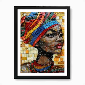 Mosaic Of African Woman Art Print