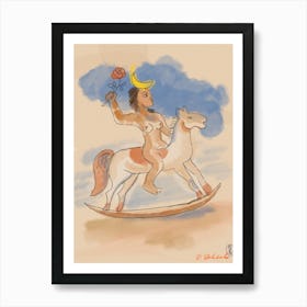 the Rider With a Rose Art Print