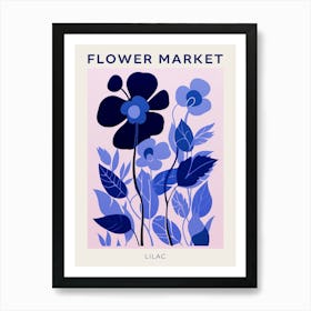 Blue Flower Market Poster Lilac 4 Art Print
