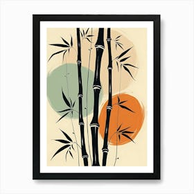 Rustic Botanical Lines in Calm Warm Shades Art Print