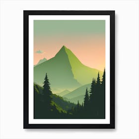 Misty Mountains Vertical Composition In Green Tone 132 Art Print