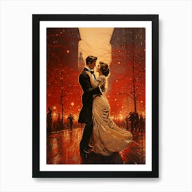 Couple Dancing In The Night Art Print