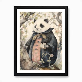 Storybook Animal Watercolour Panda 1 Art Print