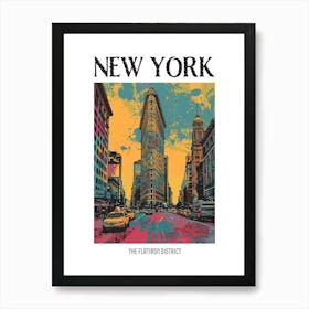 The Flatiron District New York Colourful Silkscreen Illustration 4 Poster Art Print