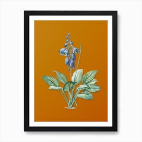 Vintage Daylily Botanical on Sunset Orange n.0756 Art Print