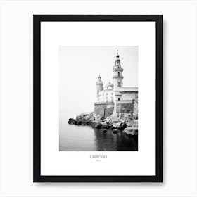 Poster Of Camogli, Italy, Black And White Photo 1 Art Print