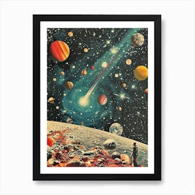 Retro Kitsch Space Collage 4 Art Print