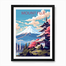 Mount Fuji Japan travel poster Art Print