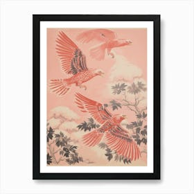 Vintage Japanese Inspired Bird Print Hawk 3 Art Print