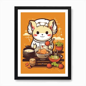 Kawaii Cat Drawings Cooking 1 Poster