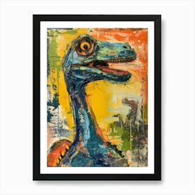 Abstract Dinosaur Brushstrokes 1 Art Print