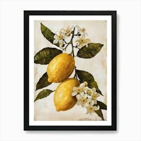 Lemons On A Branch 9 Art Print