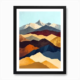 Luminous Lore: Minimalist Peaks Art Print