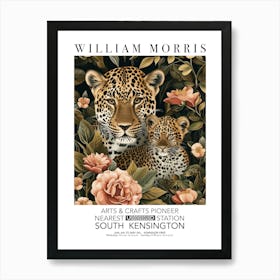 William Morris Print Mamma Leopard And Cub Portrait Valentines Mothers Day Gift Art Print