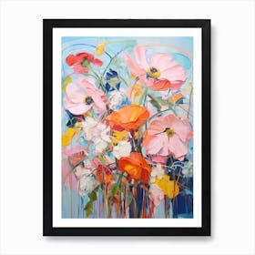 Abstract Flower Painting Poppy 3 Art Print