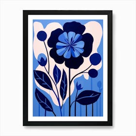 Blue Flower Illustration Carnation 6 Art Print