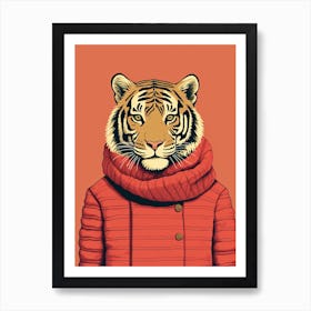 Tiger Illustrations Wearing A Turtleneck 3 Art Print