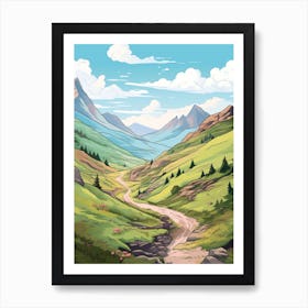 Haute Route France Switzerland 2 Hike Illustration Art Print