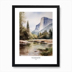 Yosemite Usa Watercolour Travel Poster 2 Art Print