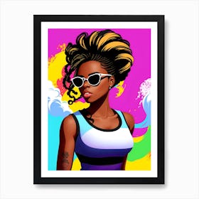 Black Girl In Sunglasses Art Print