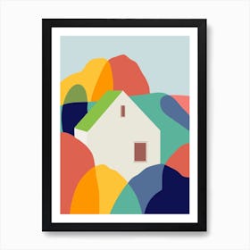 The Green Roof Cottage Art Print