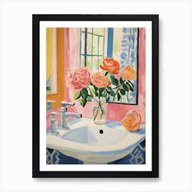 A Vase With Rose, Flower Bouquet 4 Art Print