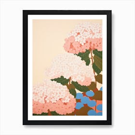 Hydrangeas Flower Big Bold Illustration 4 Art Print