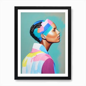 Alicia Keys Colourful Illustration Art Print