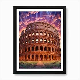 Colosseum Pixel Art 3 Art Print