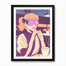 Girl With Glasses Art Print