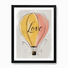 Love Hot Air Balloon Canvas Print Art Print