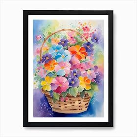 Flowers In A Basket 3 Art Print