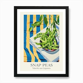 Marche Aux Legumes Snap Peas Summer Illustration 1 Art Print
