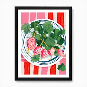 Radishes Summer Illustration 1 Art Print