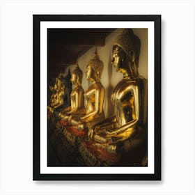 Golden Buddha Statues Art Print