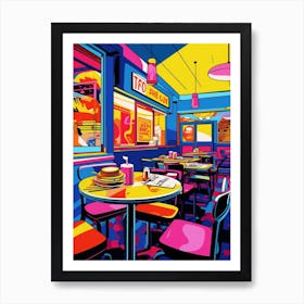 Retro Diner Colour Pop 1 Art Print