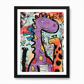 Abstract Dinosaur Graffiti Style Painting 4 Art Print