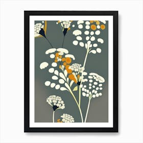 Yarrow Wildflower Modern Muted Colours Art Print