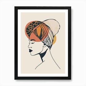 African Woman In A Turban 30 Art Print