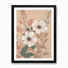 Floral Line Art Print (5) Art Print