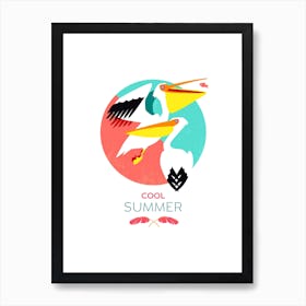 Summer Pelicans Art Print