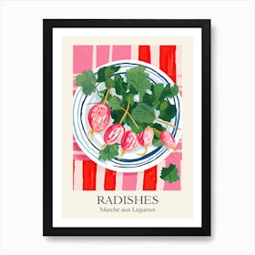 Marche Aux Legumes Radishes Summer Illustration 1 Art Print