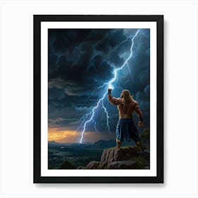 Lightning Bolt In The Sky Art Print