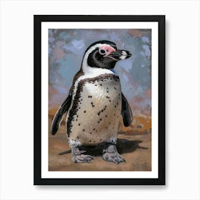 African Penguin Petermann Island Oil Painting 4 Art Print