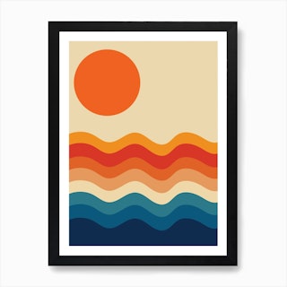 Sun And Waves Art Print