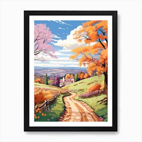 The Shropshire Way England 1 Hike Illustration Art Print