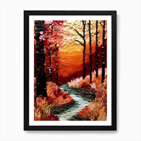 Autumn Trail Abstract Art Print