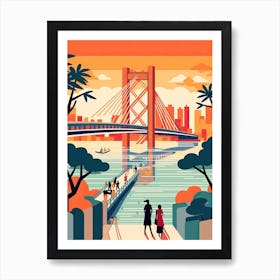 Nanjing Dashengguan Yangtze, China, Colourful 1 Art Print